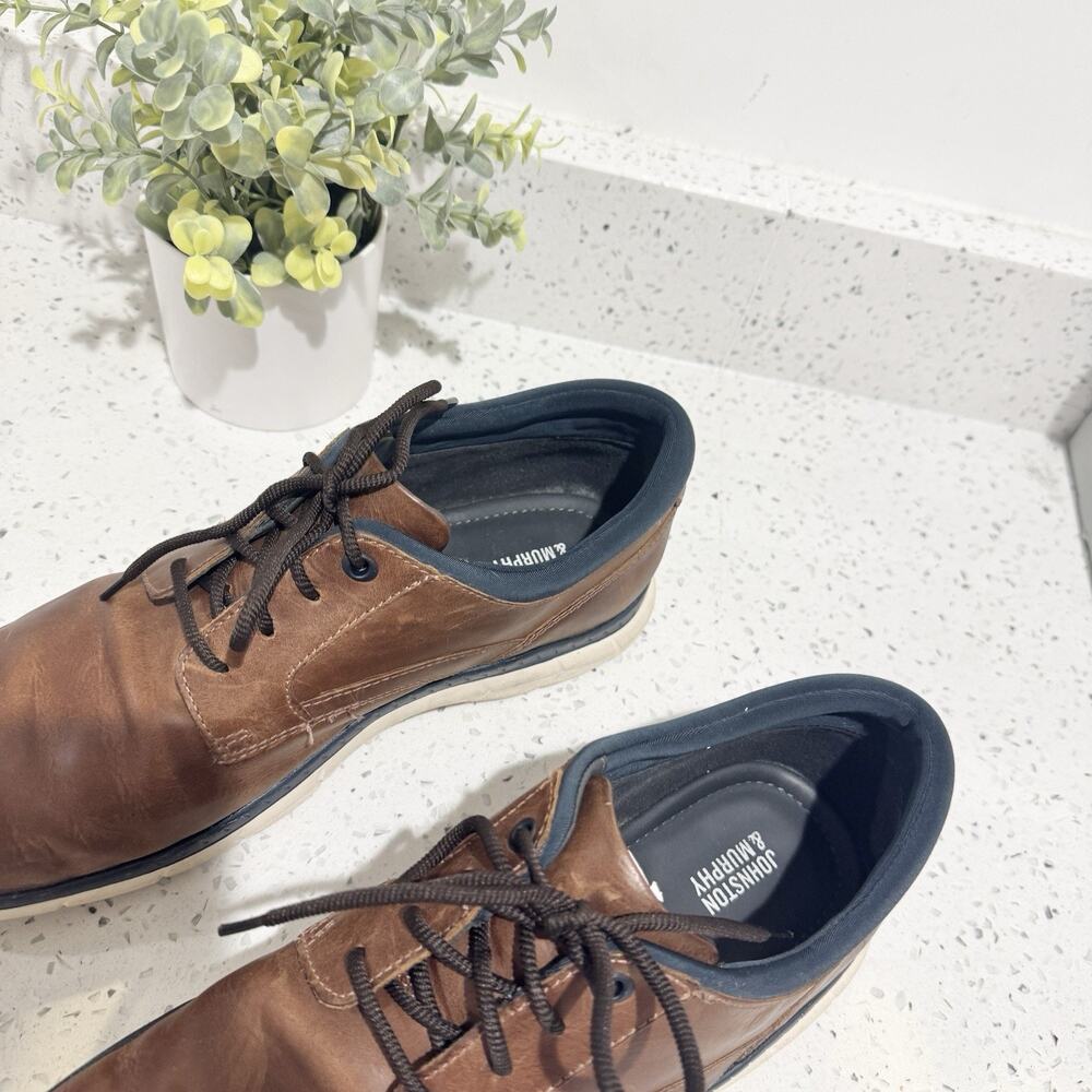 Johnston & Murphy brown leather sneakers Comfort Walking Airport Travel Size 11. - Picture 3 of 5